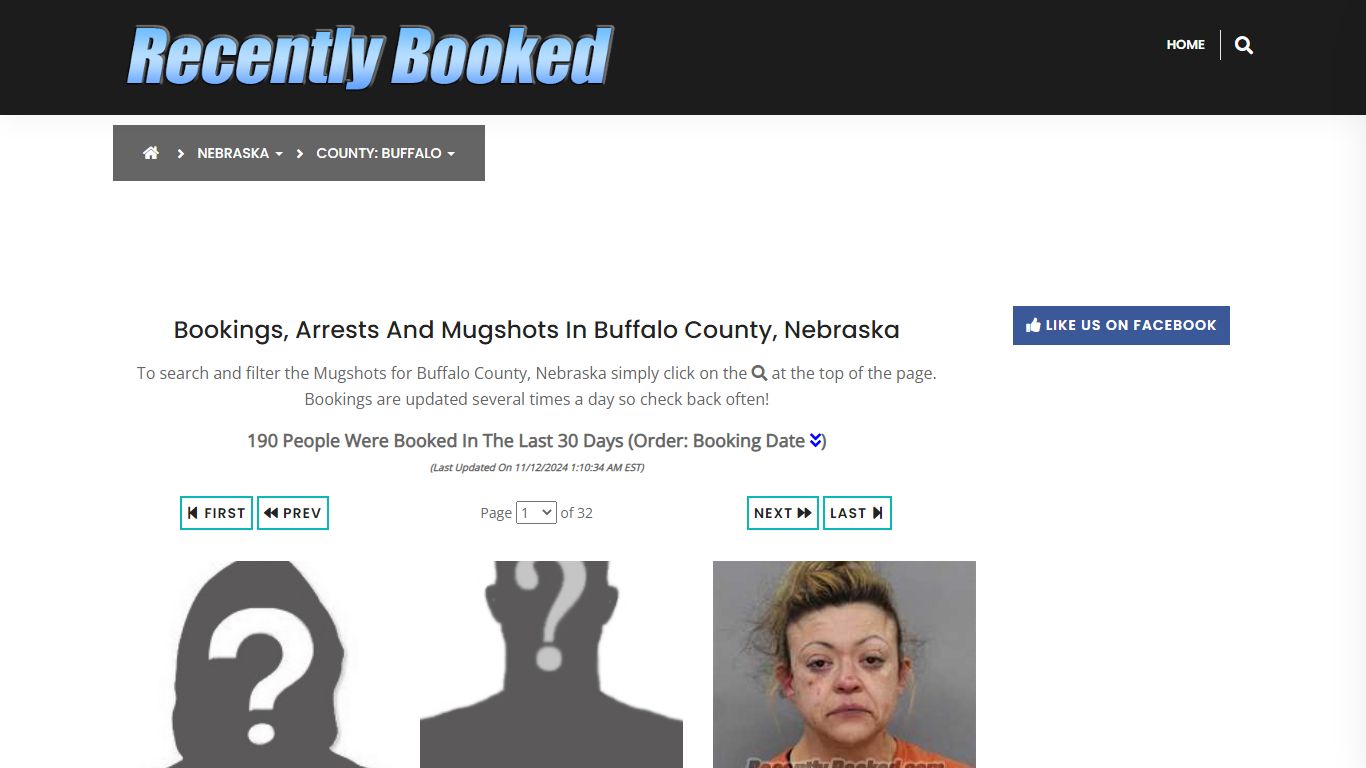 Bookings, Arrests and Mugshots in Buffalo County, Nebraska